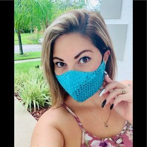Beautiful & elegant Teal color Mask,double filter